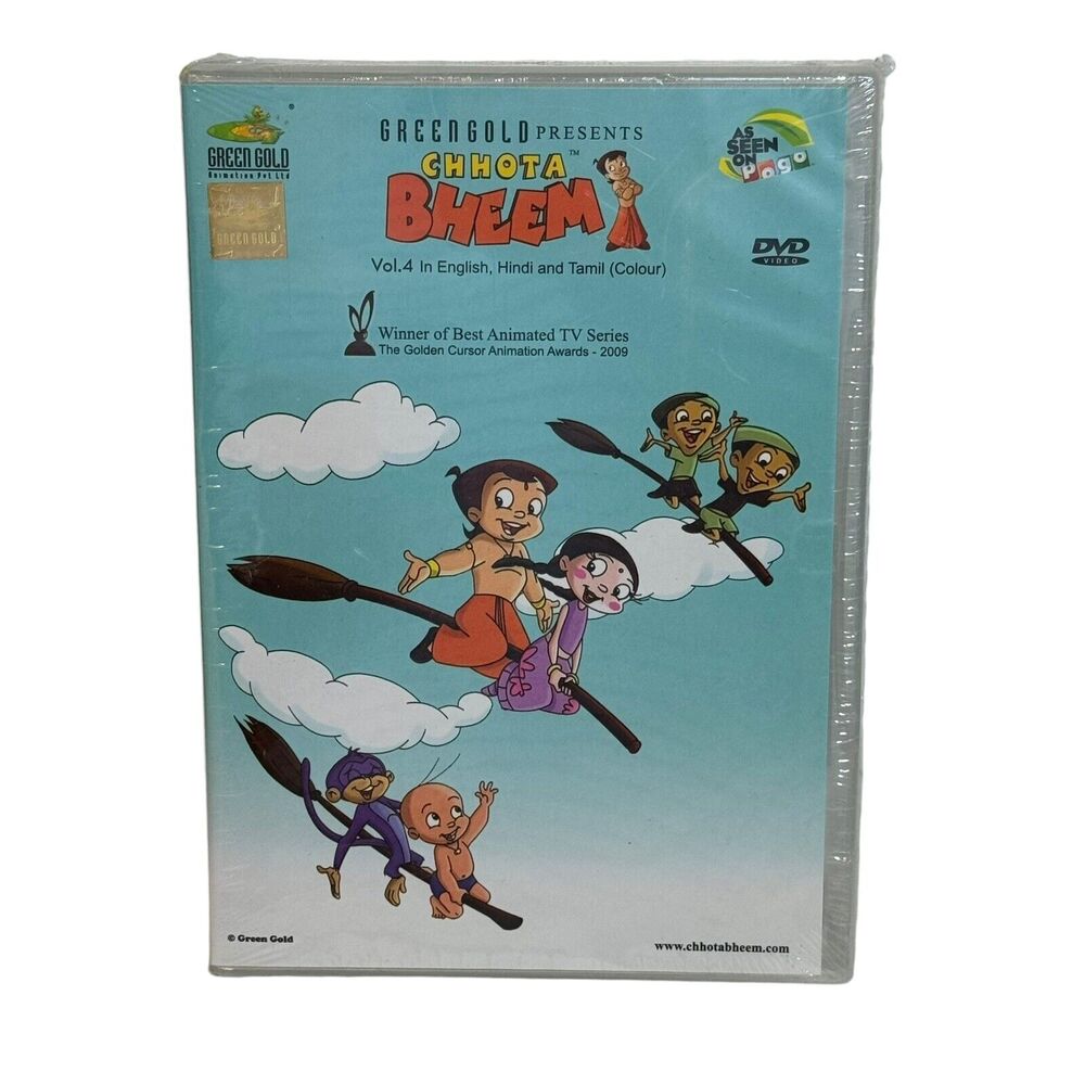 Chhota Bheem Vol. 4 DVD Greengold Presents English Hindi Best Animated Series